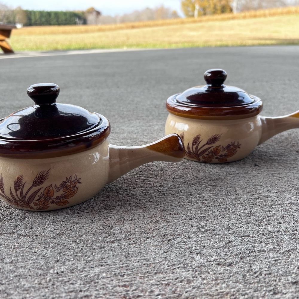 Vintage Ceramic Soup Bowls with Lids